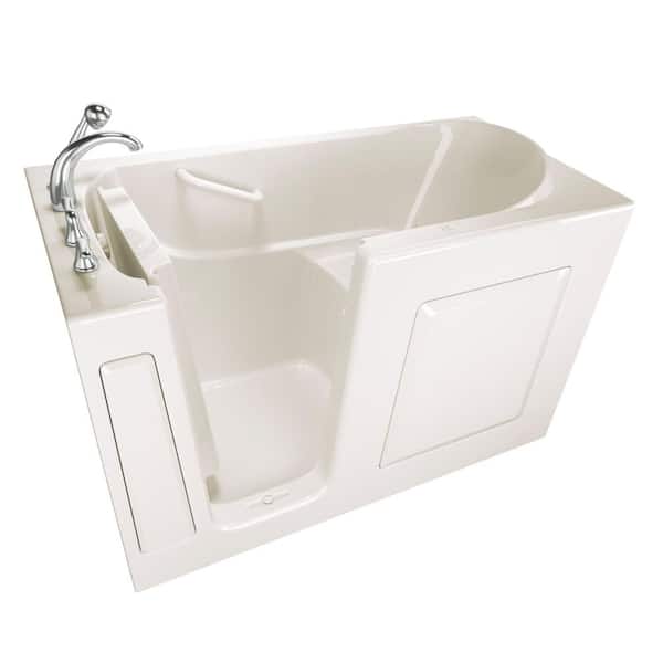 Safety Tubs Value Series 60 in. Left Hand Walk-In Air Bath Bathtub in Biscuit