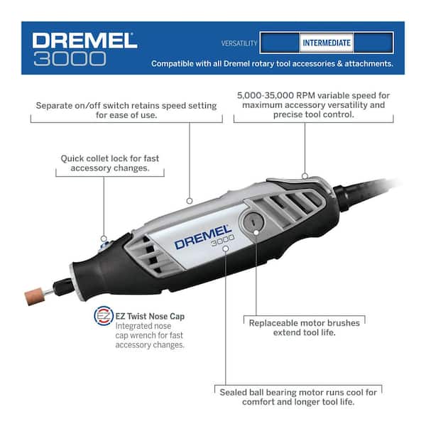 Dremel 3000 Series 1.2 Amp Variable Speed Corded Rotary Tool Kit with Rotary  Tool WorkStation Stand and Drill Press - Yahoo Shopping