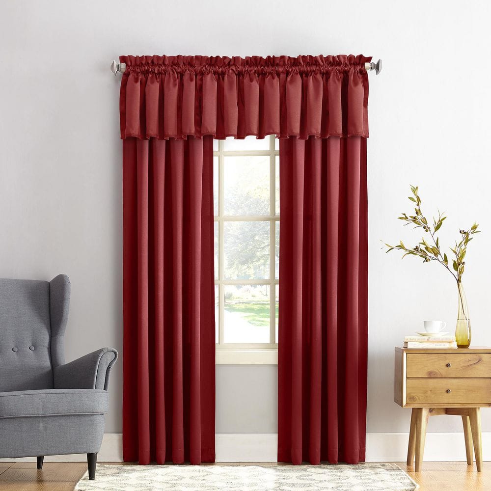 Brick Red 54"x18" Room Darkening Rod Pocket Valance