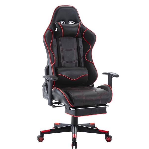 HOMEFUN Red Gaming Chair Reclining Swivel Racing Office Computer Chair with Footrestand Lumbar Support