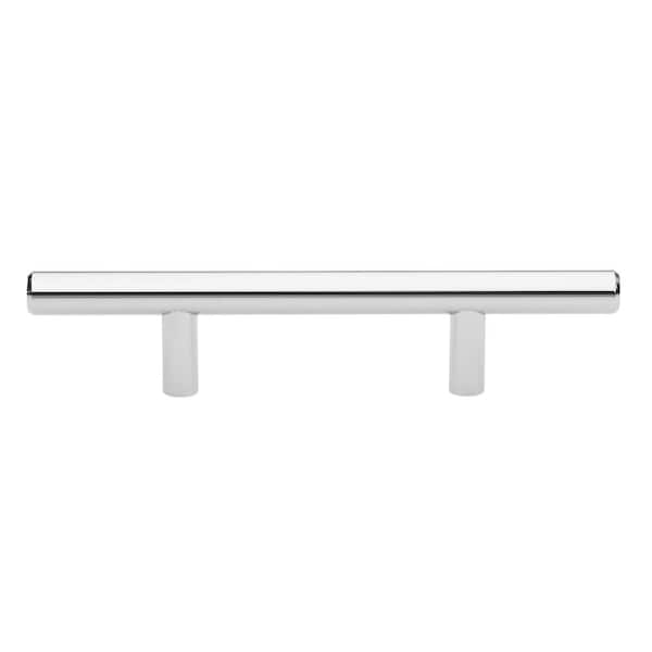 GlideRite 3 in. Center-to-Center Polished Chrome Finish Solid Handle Bar Pulls (10-Pack)