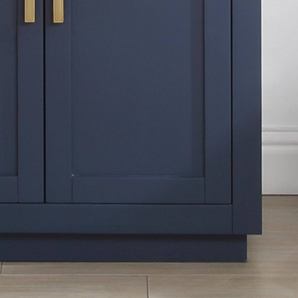 Gavino 30" Royal Blue Wood Vanity with Stone Top and Mirror