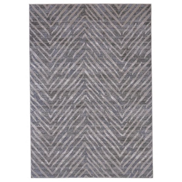 2 ft. x 8 ft. Gray Abstract Area Rug