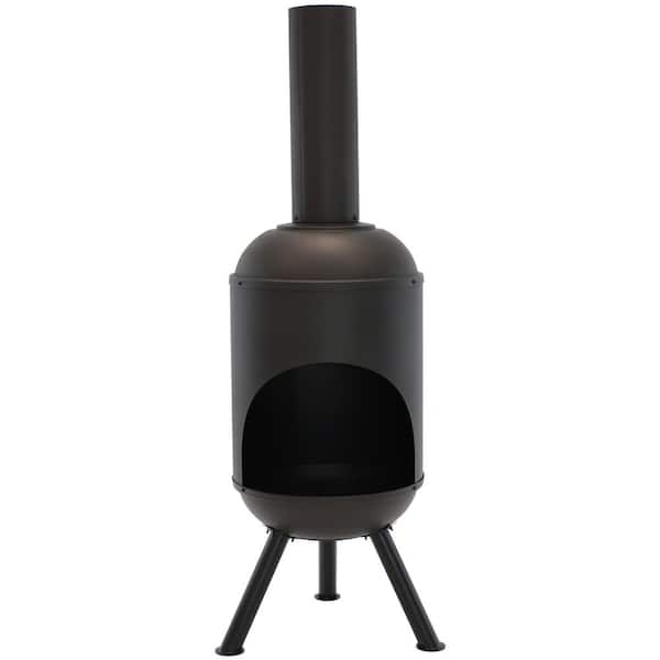 Sunnydaze 60 in. Steel Outdoor Wood-Burning Chiminea Fire