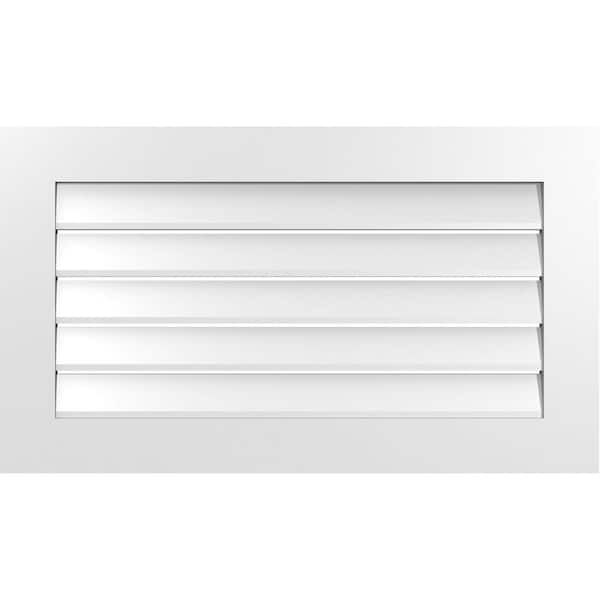 Ekena Millwork 38" x 22" Vertical Surface Mount PVC Gable Vent: Functional with Standard Frame