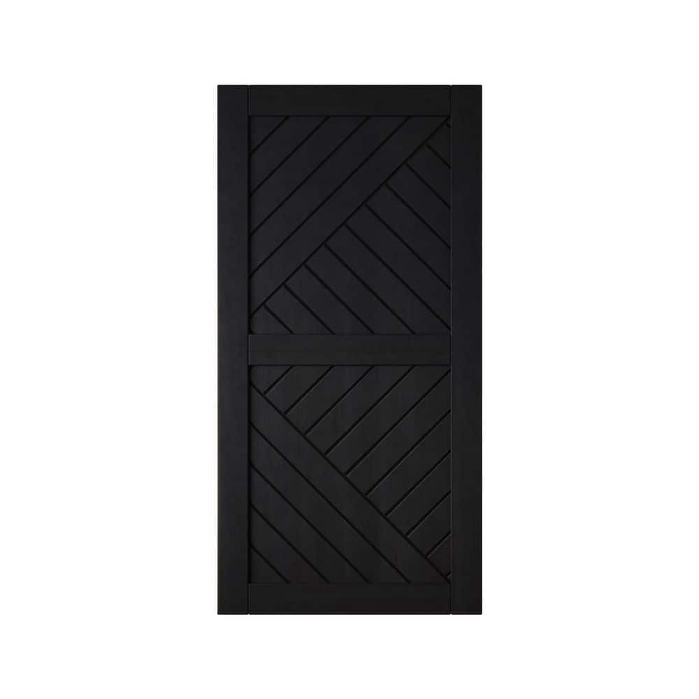 HT 32 in. x 80 in. C-Panel Solid Core Black Geometric Design Pine Wood Interior Sliding Barn Door Slab price history on PriceWatchPro
