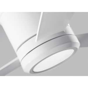 Clarity II 42 in. Integrated LED Indoor Matte White Flush Mount Ceiling Fan with White Blades and Remote Control