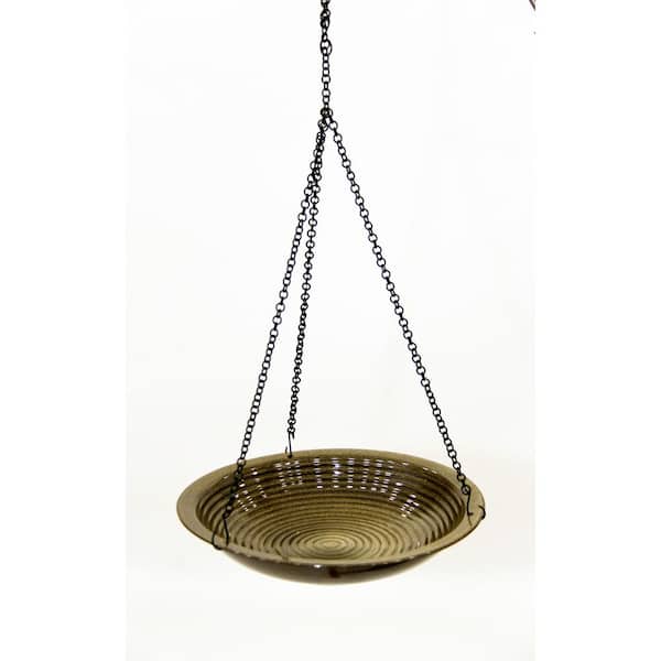 Byer of Maine Alcyon Ceramic Granite Hanging Birdbath Sandy