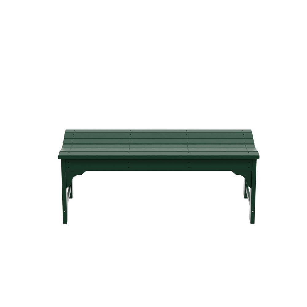 Eco-Friendly Dark Green Polyethylene 46" Outdoor Bench