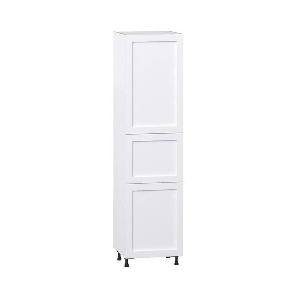 J COLLECTION 30 in. W x 94.5 in. H x 24 in. D Mancos Bright White Shaker Assembled Pantry Kitchen Cabinet with 5-Drawers