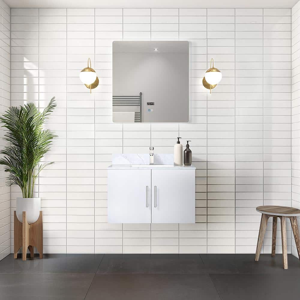 Geneva 30'' Glossy White Wall-Mounted Vanity Cabinet