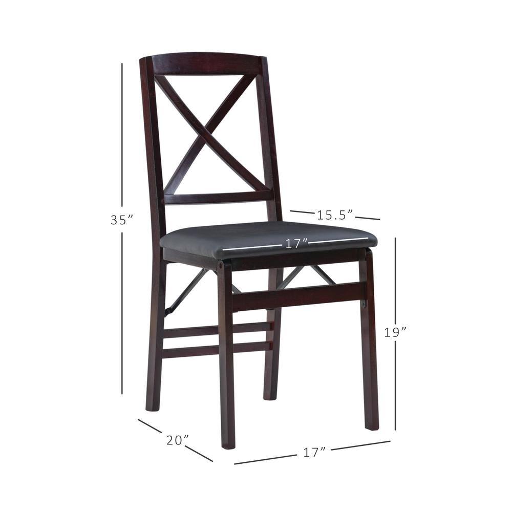 Brown Faux Leather High Cross Back Side Chair Set