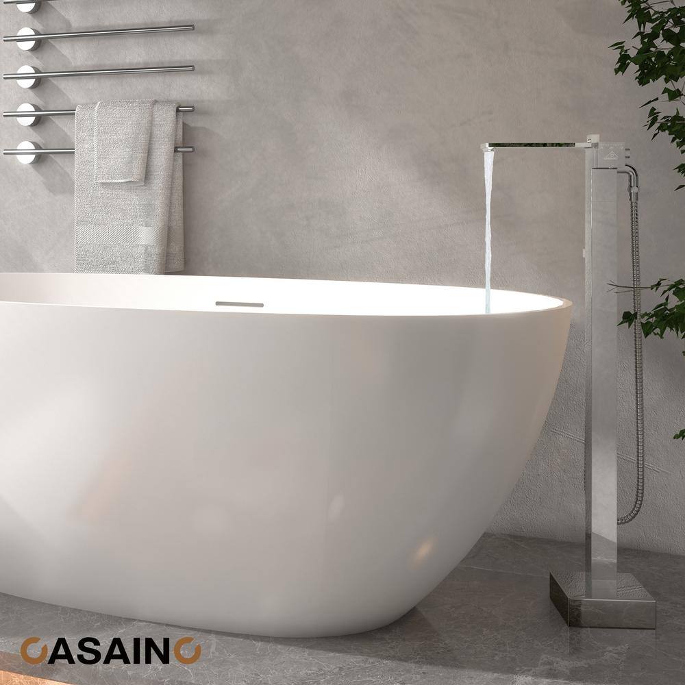 Chrome Plated Freestanding Bathtub Faucet with Hand Shower