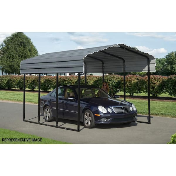 10 ft. x 20 ft. x 9 ft. Charcoal Carport