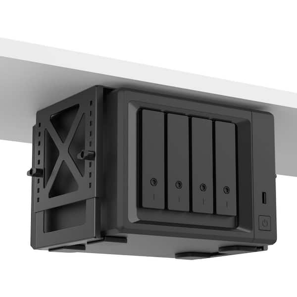 Adjustable Under Desk PC or NAS Mount Bracket Holder，Compatible with Desktop