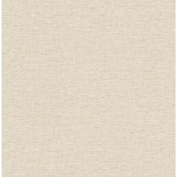 17.08 sq. ft. Sandstone the Donovan Faux Linen Vinyl Peel and Stick Wallpaper Roll