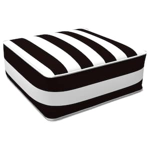 23 in. x 23 in. x 9 in. Outdoor Inflatable Portable Square Ottoman All Weather Foot Rest Stool Black