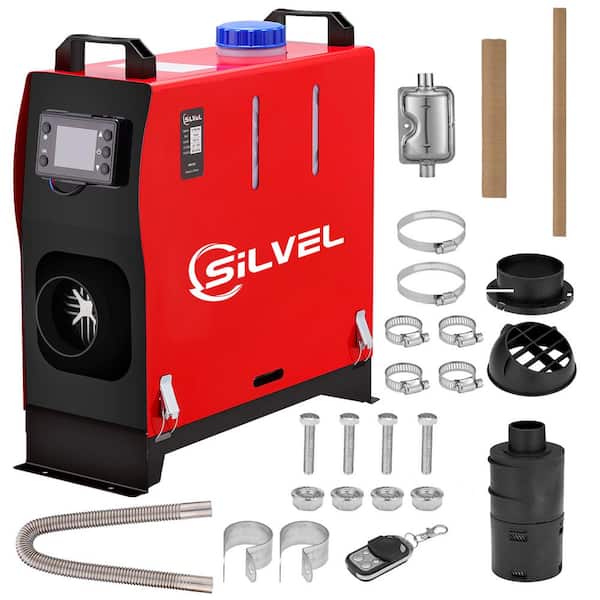 SILVEL 27296 BTU Red 8000-Watt Diesel Air Heater All-in-1 Kerosene Diesel  Space Heater with LCD Monitor Remote Control KF370009-01-HD3 - The Home  Depot