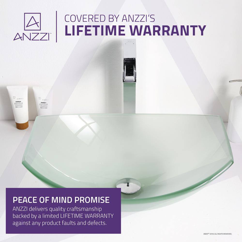 Lustrous Frosted 19.7'' Clear Glass Oval Vessel Sink