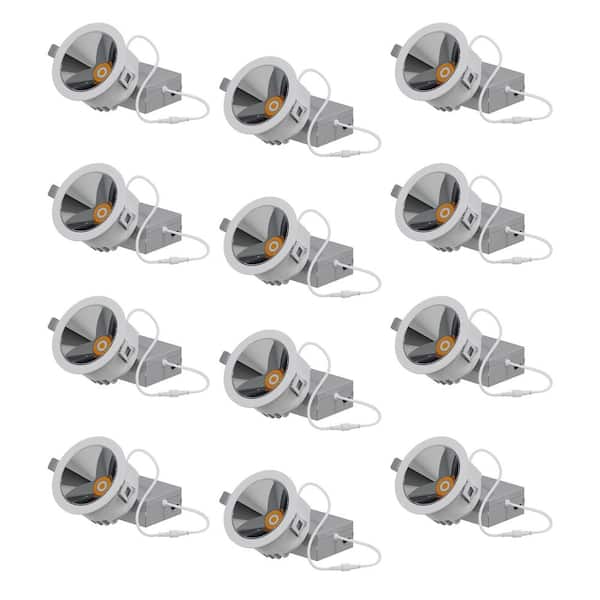 InfiBrite 50-Degree Angle 4 in. 5CCT Selectable White New Construction 12-Watt 960-Lumens Triac Dimmable LED Light (12-Pack)