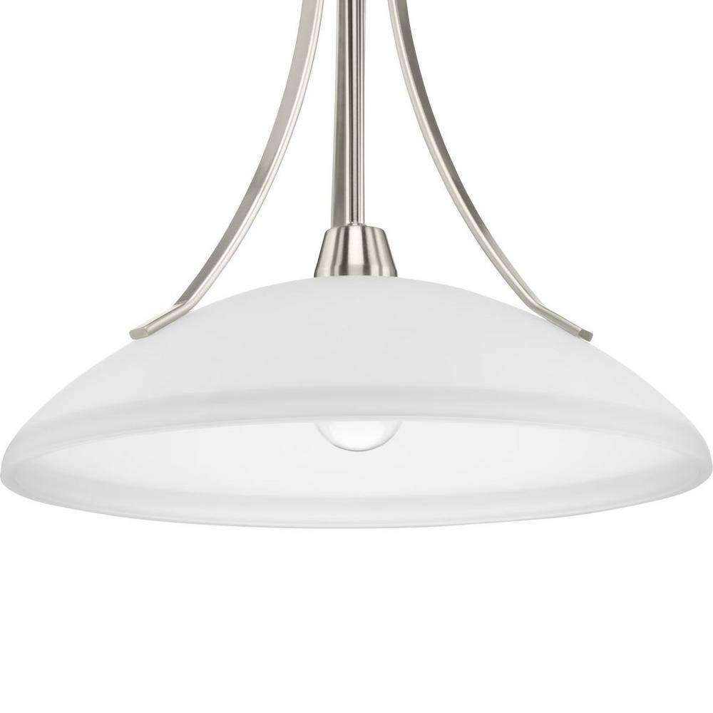 Wisten Brushed Nickel Pendant with Etched Glass Shade