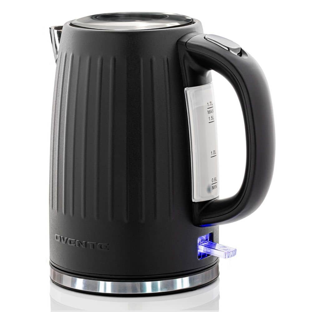 Ovente 1.79-qt. Cord-Free Brushed Electric Tea Kettle Stainless Steel /  Plastic in Black / Gray, Size 9.3 H x 8.0 W x 6.0… in 2023