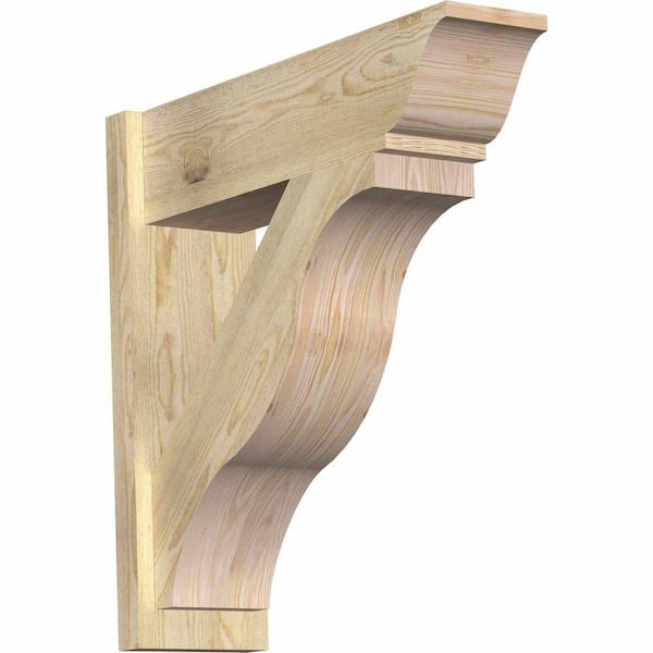 Ekena Millwork 8 in. x 28 in. x 28 in. Fuston Traditional Rough Sawn Douglas Fir Outlooker