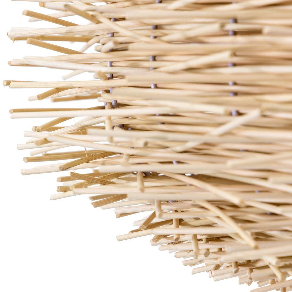 Pua Natural Bamboo Wicker Pendant Light with 12ft Cord