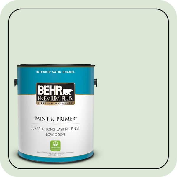 BEHR PREMIUM PLUS 1 gal. #M400-2 Glass Tile Satin Enamel Low Odor Interior Paint & Primer