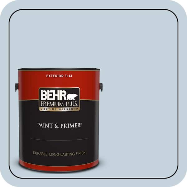 BEHR PREMIUM PLUS 1 gal. #570E-2 Velvet Sky Flat Exterior Paint & Primer