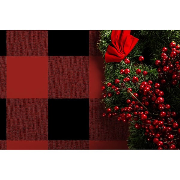 NextWall Red and Black Buffalo Plaid Peel and Stick Wallpaper
