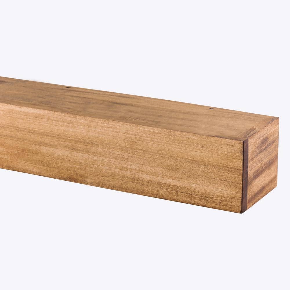 Unfinished Natural Wood Fireplace Mantel Shelf, 36" x 6.25"