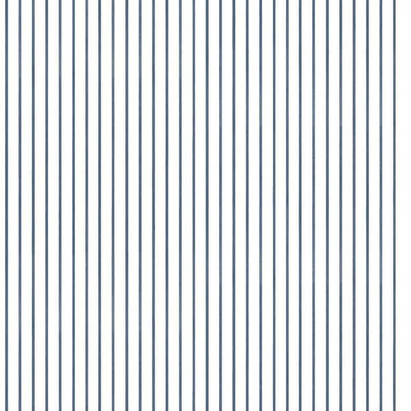 A-Street Prints Oliver Blue Navy Simple Stripe Paper Non-Pasted Non-Woven Matte Wallpaper