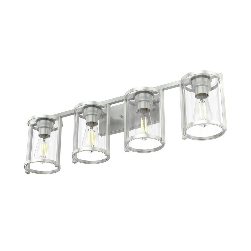 Astwood 33'' Brushed Nickel Cylinder Vanity Light for Damp Spaces