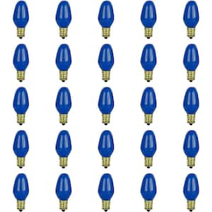 7-Watt C7 Small Night Light Candelabra E12 Base Blue Colored Incandescent Light Bulb (25-Pack)