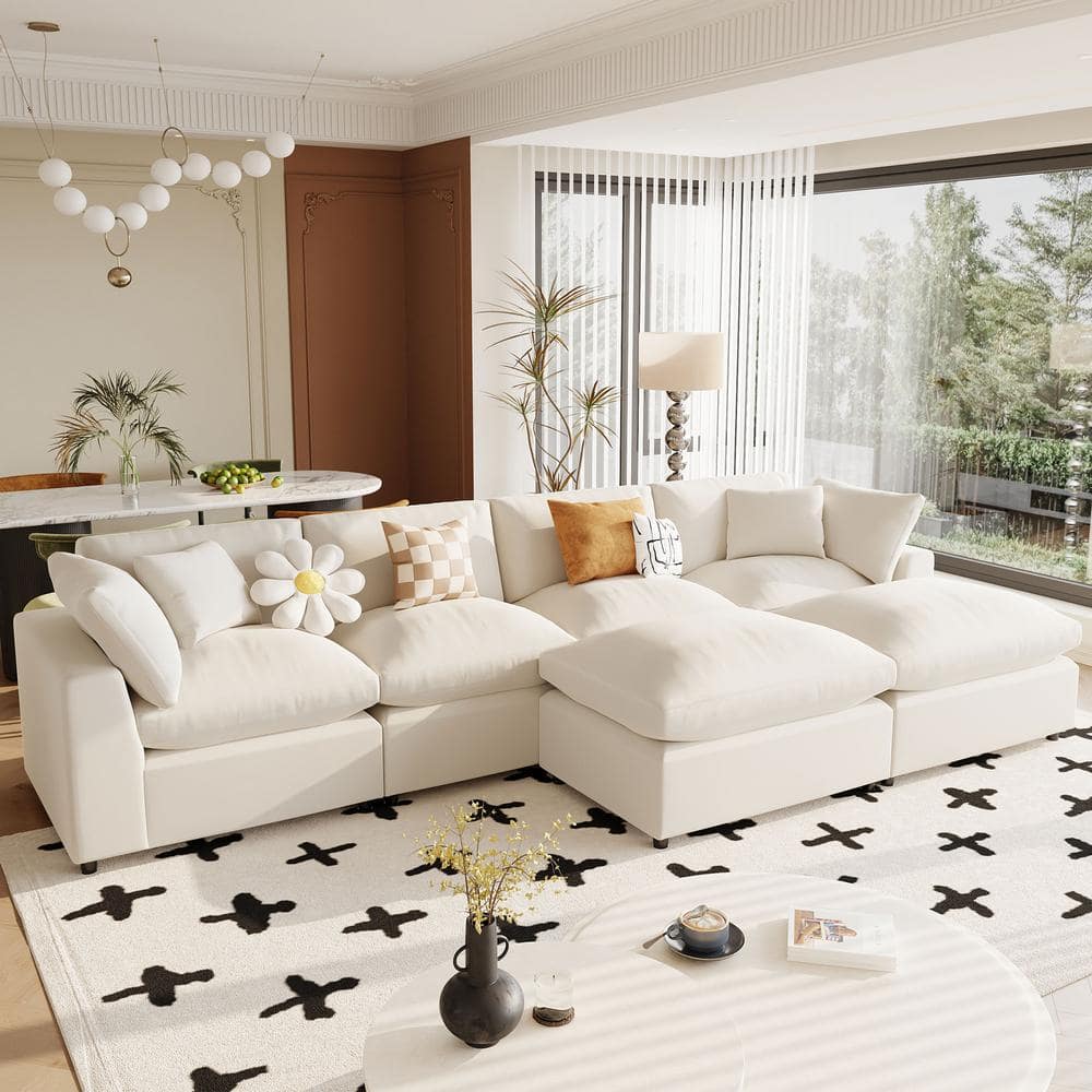White modular sectional sofa hotsell