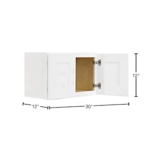 Lancaster White Plywood Shaker Stock Assembled Wall Kitchen Cabinet 30 in. W x 12 in. H x 12 in. D