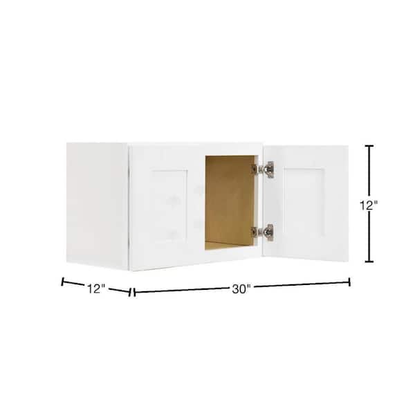 Lancaster White Plywood Shaker Stock Assembled Wall Kitchen Cabinet 30 in. W x 12 in. H x 12 in. D