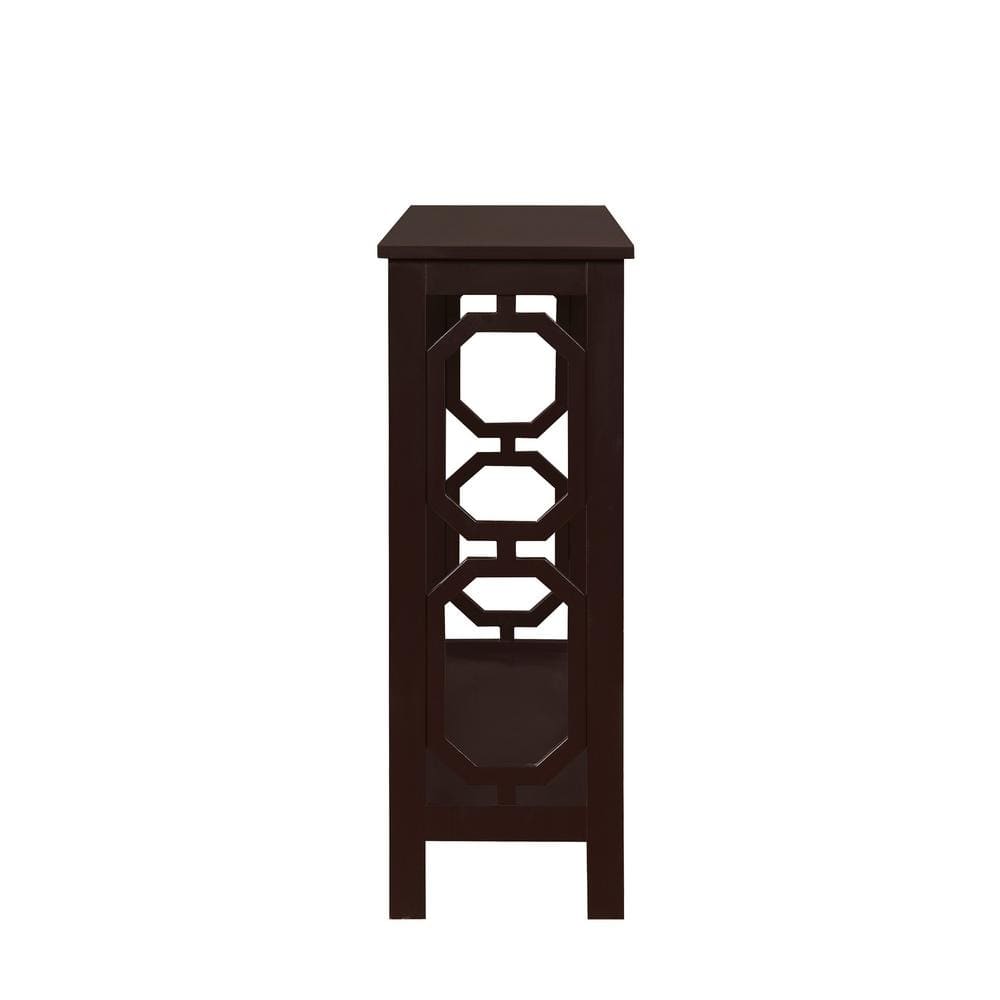 Espresso 40" Wood Console Table with Storage Shelves