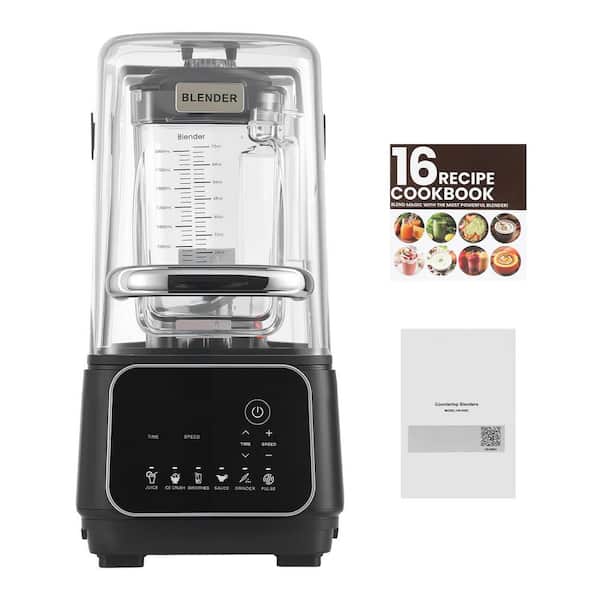 68 oz. Countertop Blender with Shield 2200W Kitchen Food Processor Self-Cleaning Adjustable Speed 6-Options Black