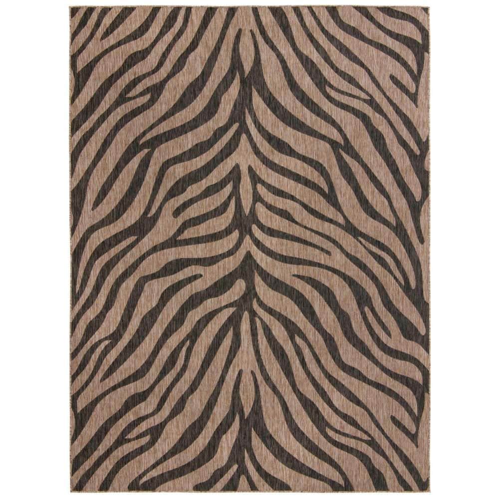 Unique Loom Outdoor Safari Tsavo Natural 9 ft. x 12 ft. Area Rug
