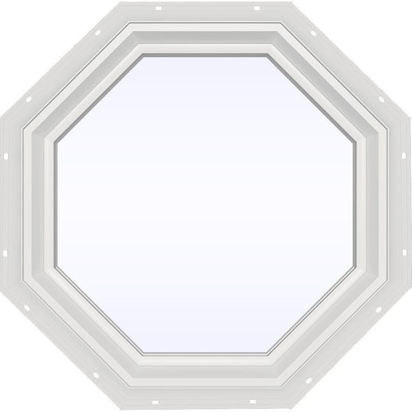 JELD-WEN 23.5 in. x 23.5 in. V-2500 Series White Vinyl Fixed Octagon Geometric Window w/ Low-E 366 Glass