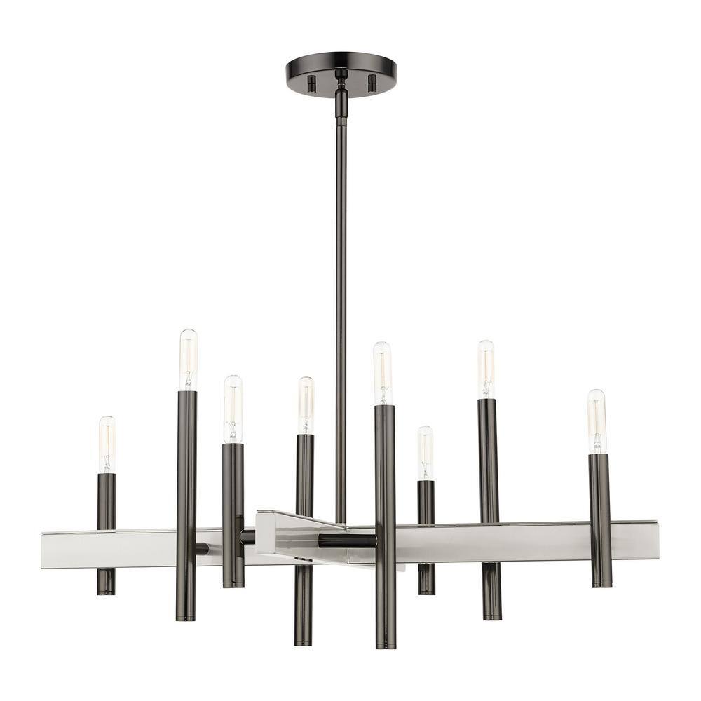 Denmark 8-Light Black Chrome Candelabra Chandelier