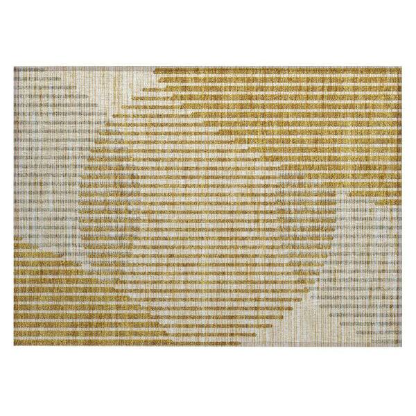 Chantille Machine Washable Indoor/Outdoor Abstract ACN1001 Gold 1 ft. 8 in. x 2 ft. 6 in. Area Rug