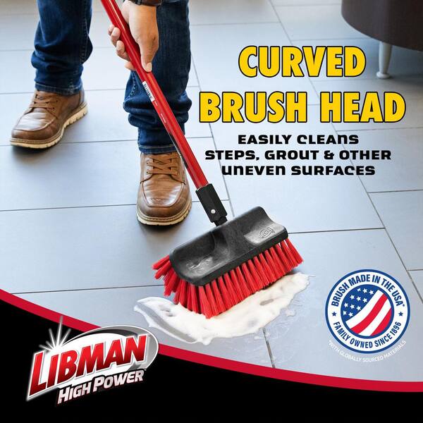 60 in. High Power Dual Surface Floor Scrub Brush with 60 in. Steel Handle (6-Pack)