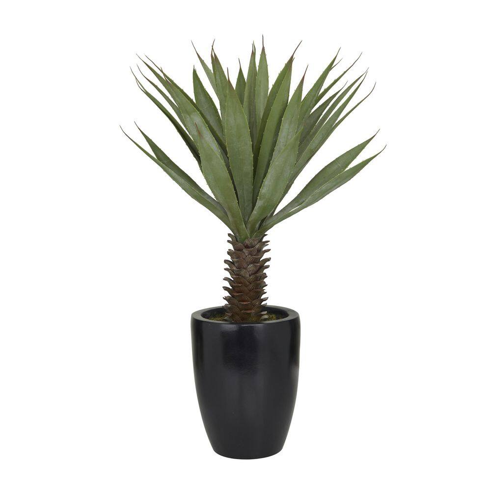 Novogratz 32 in. H Dracaena Artificial Plant with Realistic Leaves and Black Fiberglass Pot