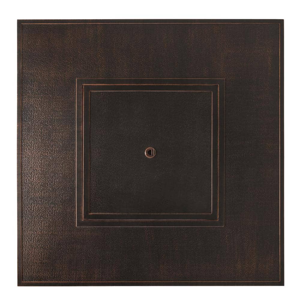 Antique Bronze Square Aluminum Gas Fire Pit Table