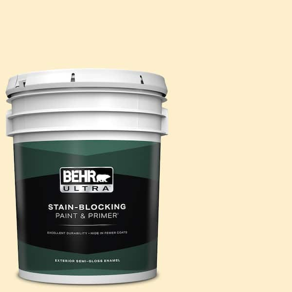 BEHR ULTRA 5 gal. #360A-2 Morning Sunlight Semi-Gloss Enamel Exterior Paint & Primer