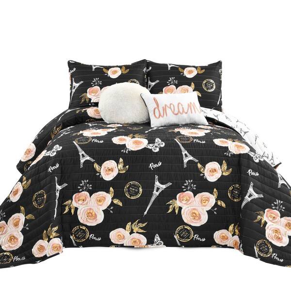 Butterfly Black Duvet Cover Animal Bedding Set Pillow Case Reversible Quilt 