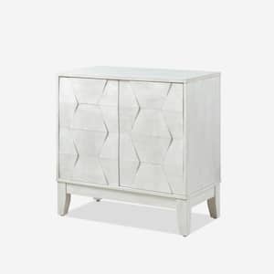 Madge White 30 in. Tall 2-Door Accent Storage Cabinet with Adjustable Shelves and Adjustable Legs